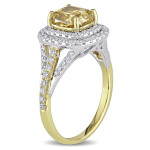 Dazzle with Yaffie 2.6ct TDW Certified Yellow and White Diamond Ring from Signature Collection
