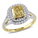 Dazzle with Yaffie 2.6ct TDW Certified Yellow and White Diamond Ring from Signature Collection