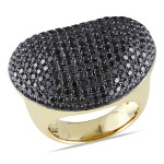 Yaffie ™ Handcrafted Gold Cocktail Ring with 3ct TDW Black Diamonds - From the Signature Collection