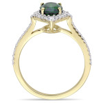 Gold Chrome Diopside White Sapphire and 1/4ct TDW Diamond Engagement Ring from the Yaffie Signature Collection - a truly unique and stunning piece.