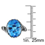 Yaffie™ Handcrafted Black Gold Blue Topaz Cocktail Ring with 1/10ct Diamond Sparkle - The Signature Collection!