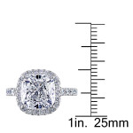 Certified GIA Cushion-Cut Halo Diamond Ring from Yaffie Signature Collection with 5 5/8ct of Gold Sparkle.
