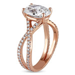 Radiant Rose Gold Engagement Ring with Certified 2.75ct Oval Diamond from Yaffie Signature Collection