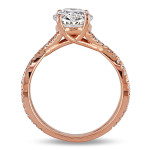 Radiant Rose Gold Engagement Ring with Certified 2.75ct Oval Diamond from Yaffie Signature Collection