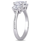 Oval-Shaped 3-Stone Diamond Engagement Ring in Yaffie White Gold Signature Collection, Certified with 1 1/2ct TDW
