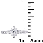 Certified Marquise and Pear-Cut Diamond Engagement Ring from Yaffie Signature Collection in White Gold, 7/8ct TDW