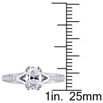 Oval-Cut Diamond Split Shank Engagement Ring from Yaffie Signature Collection in White Gold with 9/10ct TDW