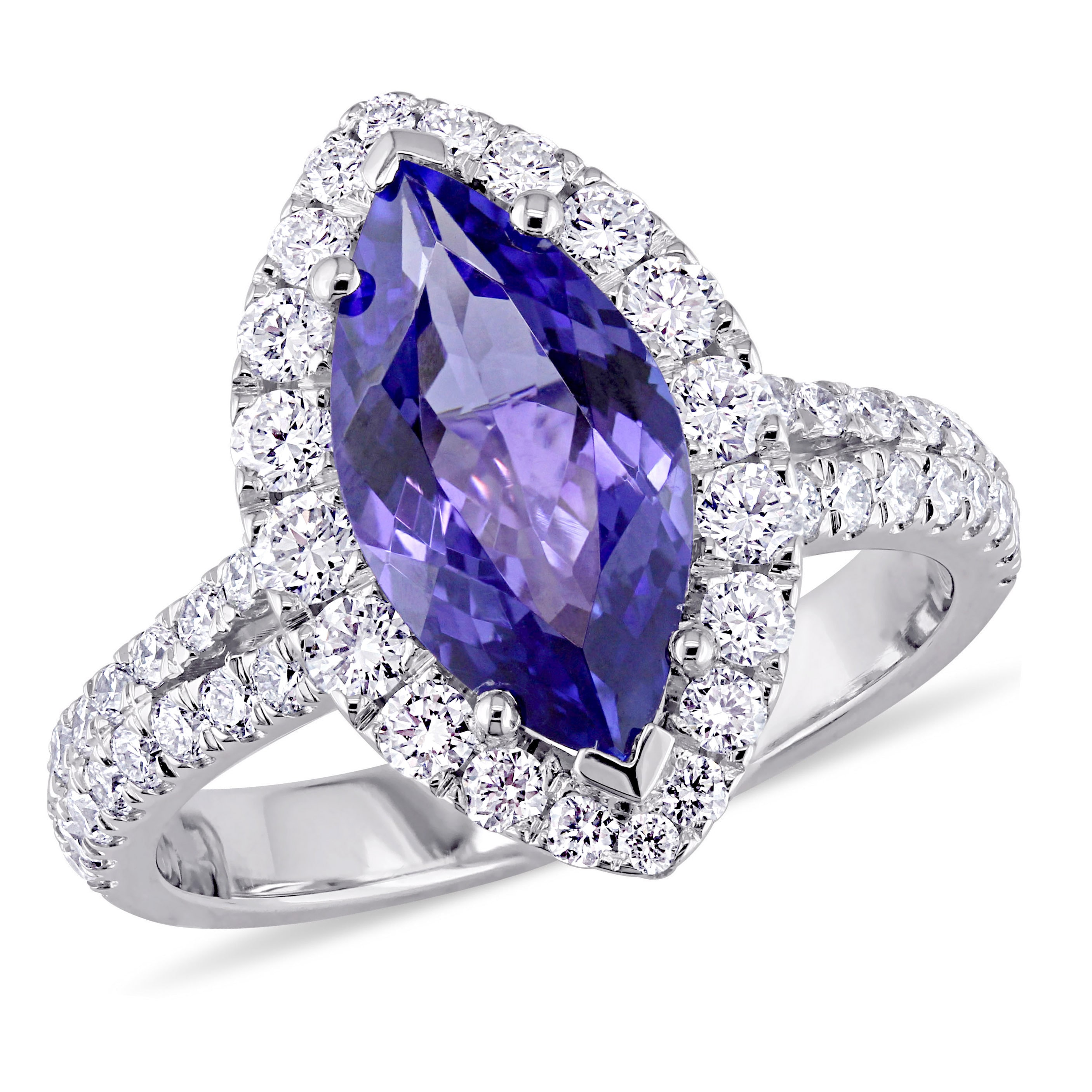 Yaffie Marquise Tanzanite & Diamond Halo Ring from the Signature ...