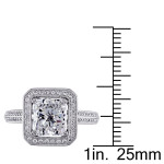 Signature White Gold Radiant Cut Diamond Ring with Sapphires, Tourmaline & 2.75ct TDW