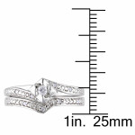 Bridal Bliss: Yaffie Sterling Silver Diamond Set, Sparkling with 1/10ct TDW