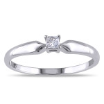 Say 'I do' to Yaffie Princess-Cut Sterling Silver Ring with a touch of Sparkle