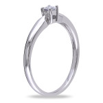 Say 'I do' to Yaffie Princess-Cut Sterling Silver Ring with a touch of Sparkle
