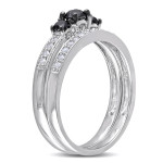 Yaffie Custom Sterling Silver Ring Featuring 1/2ct TDW Black and White Diamonds