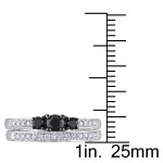 Yaffie Custom Sterling Silver Ring Featuring 1/2ct TDW Black and White Diamonds