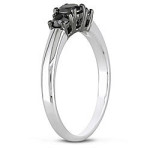 Yaffie ™ Crafted Three-Stone Black Diamond Ring in Sterling Silver with 1/2ct TDW