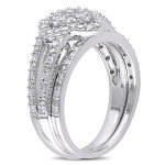 Sparkling Yaffie Diamond Bridal Set featuring Sterling Silver and 1/3ct TDW adornments.