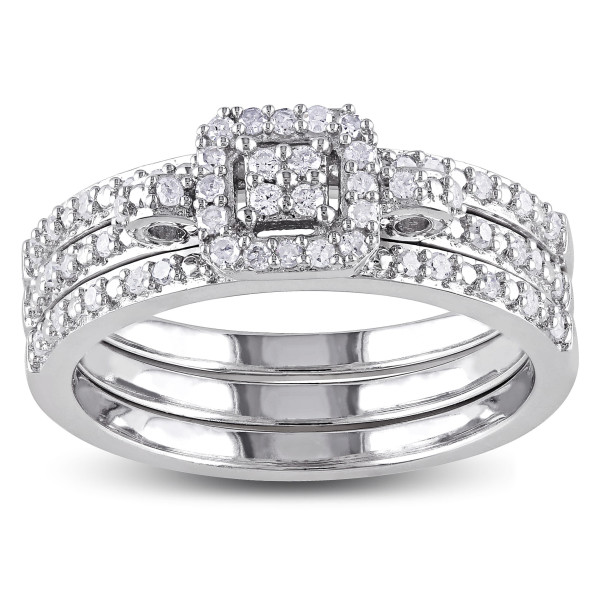 Sparkling Yaffie Silver 1/3ct TDW Diamond Duo for Brides