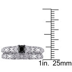 Vintage Bridal Ring Set - Yaffie Sterling Silver with 1/3ct TDW Diamond and Exquisite Filigree Design