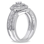 Sterling Silver Diamond Flower Wedding Ring Bundle by Yaffie (1/3ct Total Diamond Weight)