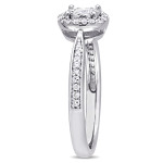Sparkling Yaffie 1/3ct TDW Diamond Halo Engagement Ring in Sterling Silver