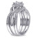 Yaffie Elegant Princess & Round-Cut Bridal Ring Set in Silver