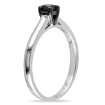 Yaffie ™ Custom Sterling Silver Solitaire Ring with 1/4ct TDW Black Diamond