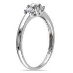 Sterling Silver Diamond Promise Ring with 3 Stones (1/4ct TDW) by Yaffie