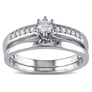 Sterling Silver Diamond Bridal Set with 1/4ct TDW by Yaffie