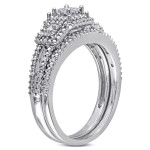 Yaffie Sterling Silver Bridal Ring Set with Sparkling 1/4ct TDW Diamonds