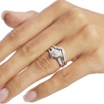 Shop Yaffie Sterling Silver Bridal Ring Set with 1/4ct TDW Diamond Halo