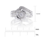 Shop Yaffie Sterling Silver Bridal Ring Set with 1/4ct TDW Diamond Halo