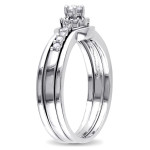 Say 'I do' with Yaffie Sterling Silver Diamond Halo Bridal Set