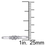 Triple Shine: Yaffie Sterling Silver 1/5ct TDW 3-Stone Diamond Ring