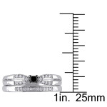 Yaffie™ made-to-order Bridal Set with 1/5 ct TDW Black Diamond in Sterling Silver