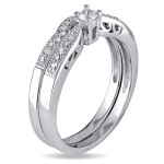 Sparkling Yaffie Wedding Set in Sterling Silver with 0.2ct Total Diamond Weight