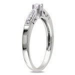 Round Diamond Ring, Enhanced with 1/6ct TDW, Crafted in Sterling Silver by Yaffie.