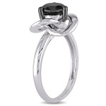 Yaffie ™ Handcrafted 1ct TDW Black Diamond Sterling Silver Ring