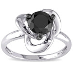 Yaffie ™ Handcrafted 1ct TDW Black Diamond Sterling Silver Ring