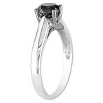 Yaffie ™ Custom Black Diamond Solitaire Ring - 1ct TDW of Sterling Silver Brilliance