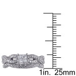 Sterling Silver Princess Diamond Bridal Ring Set - Yaffie, 2/5ct TDW