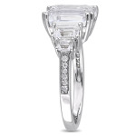 Vintage Yaffie Sterling Silver Ring with White Topaz and Diamond Accents – A Timeless Engagement Choice