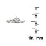 Sparkling Yaffie Promise Ring with Princess-cut Quad Diamonds in White Gold - 1/5ct TDW