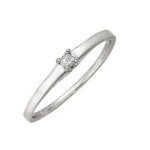 Princess Cut Promise Ring with Diamond Accents in Yaffie White Gold