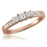 Engage with Elegance: Yaffie Gold 3-Stone Princess-cut Diamond Ring (1/2ct TDW)
