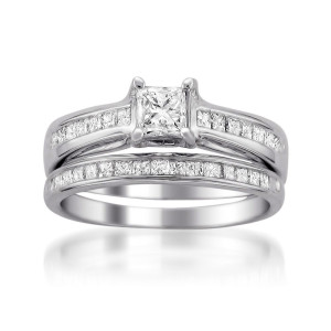 Yaffie Princess Diamond Bridal Ring Set in 1 1/10ct TDW White Gold