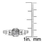 Emerald Cut Diamond Band with 1/2ct TDW Baguette in White Gold by Yaffie