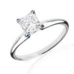 Certified White Gold Engagement Ring with 1/2ct TDW Glistening Diamond by Yaffie