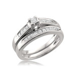Certified Princess-Cut Diamond Bridal Set in Yaffie White Gold (1/2ct TDW)
