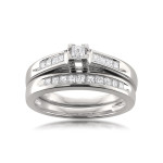 Certified Princess-cut Diamond Bridal Ring Set in Yaffie White Gold, Featuring 1/2ct TDW