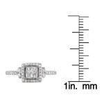 Yaffie Princess Cut Diamond Ring in White Gold with 0.5 Carat Total Diamond Weight.